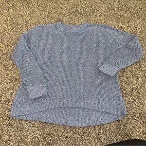 American Eagle Outfitters Blue Crew Neck Sweater with Ribbed Knit